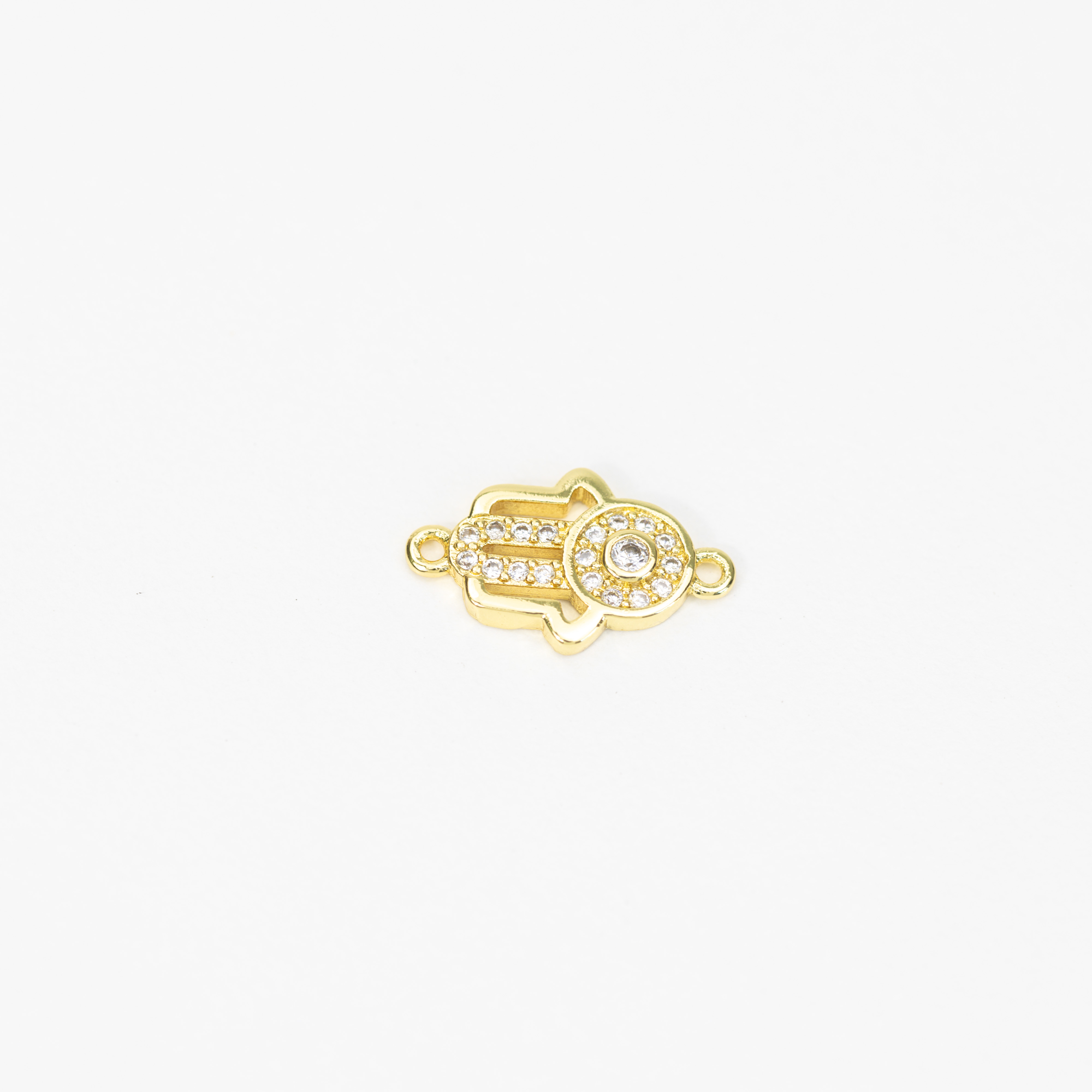 19205 Hamsa Connector Charm with Clear Pave Setting